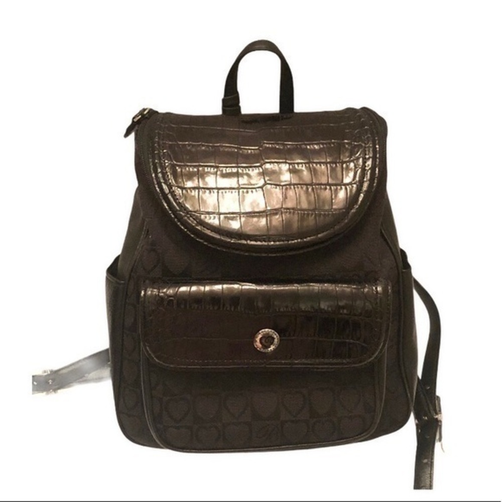 Brighton black leather backpack
